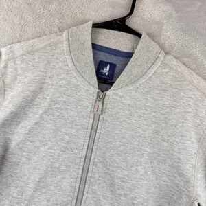 Johnnie O Jacket Mens Small Gray Riser Bomber Full Zip Knit Athletic Golf